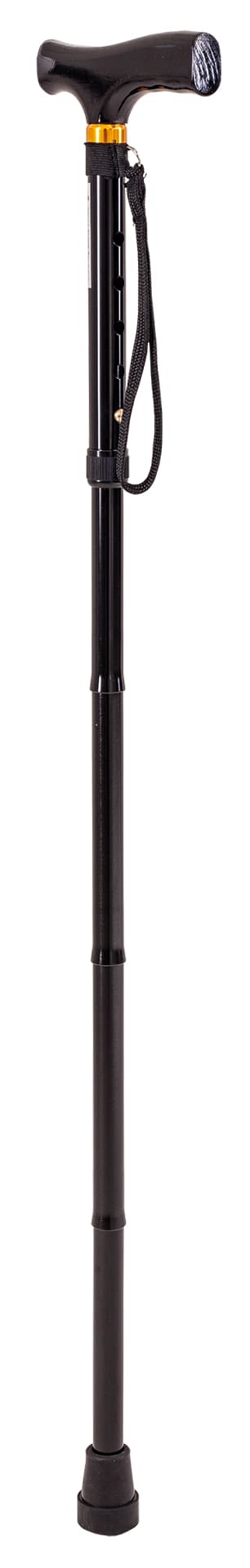 Vikbar aluminiumkäpp RF-520 (svart/brun) — hjälpmedel från RehabCare